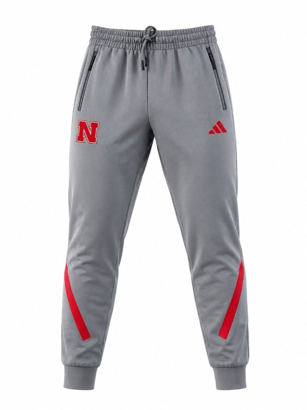adidas Nebraska Cornhuskers Z.N.E. Jogger Pants Men's Gray Red Size Medium NWT